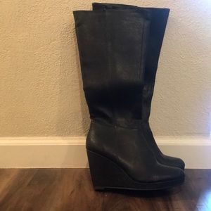 Brand New Black Wedge Boots